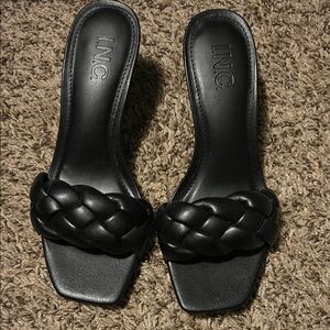 INC International Concepts Black Braided Heels
